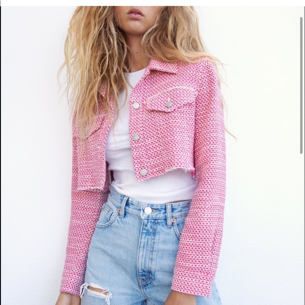 NWT Tweed Crop Zara Jacket XS
